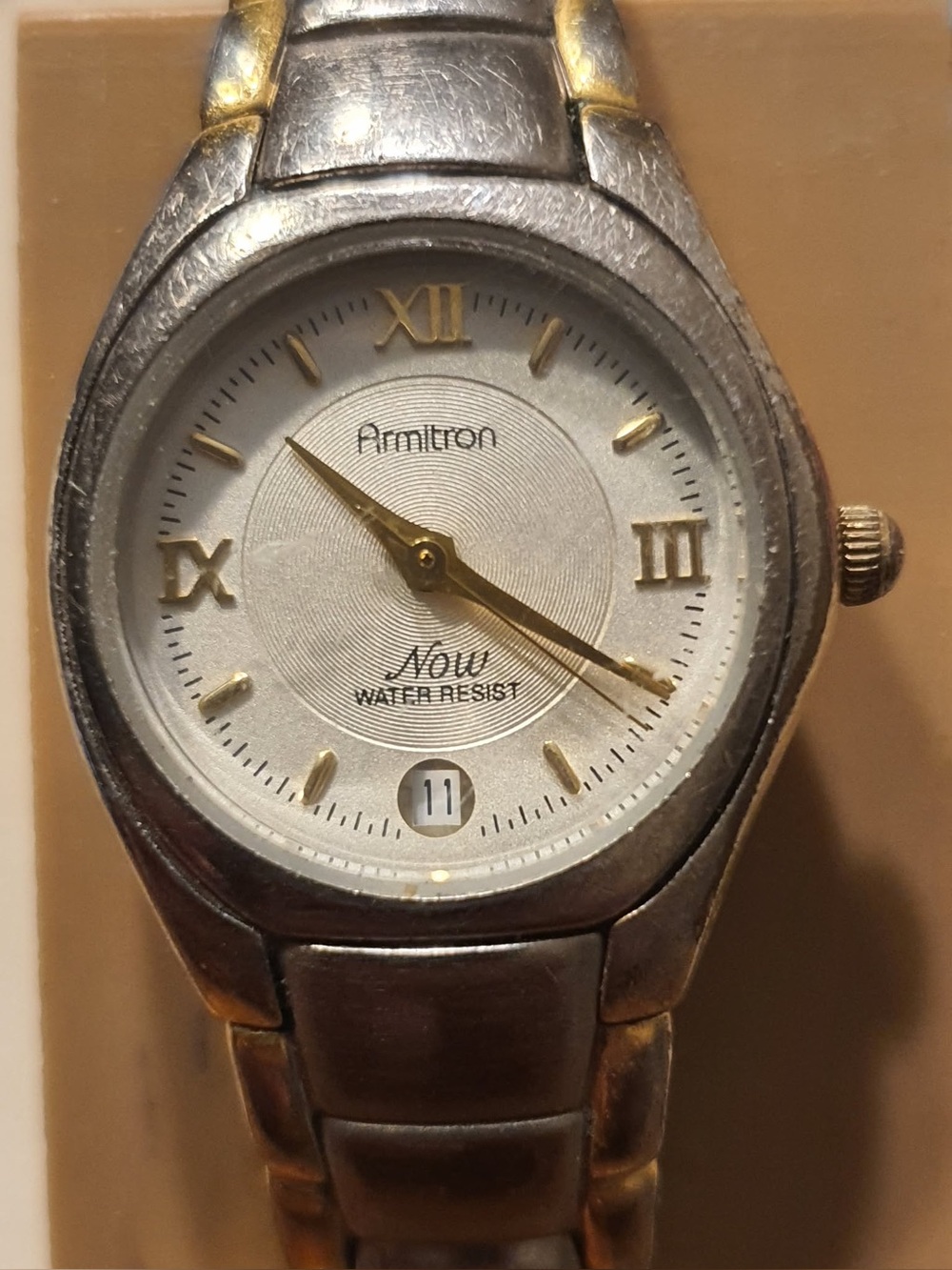 🦋10/$20🦋 Armitron Now Silver/Goldtone Stainless Steel Women's Watch w/Date